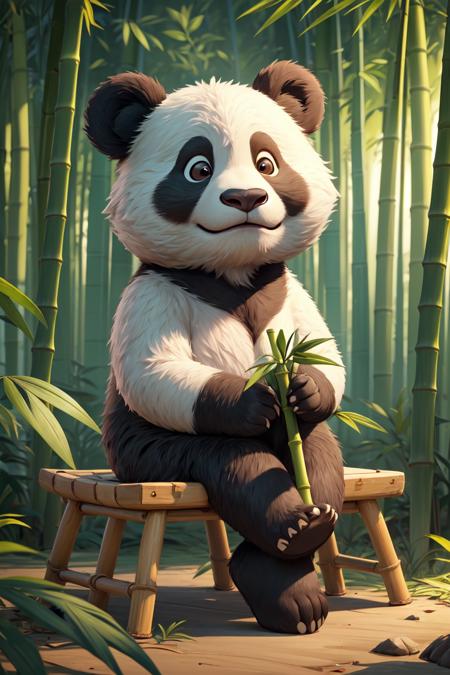 381605-4153881793-anthropomorphic,Pixar render, (masterpiece, best quality_1.2), no humans,(best quality, masterpiece), panda, holding Small bambo.png